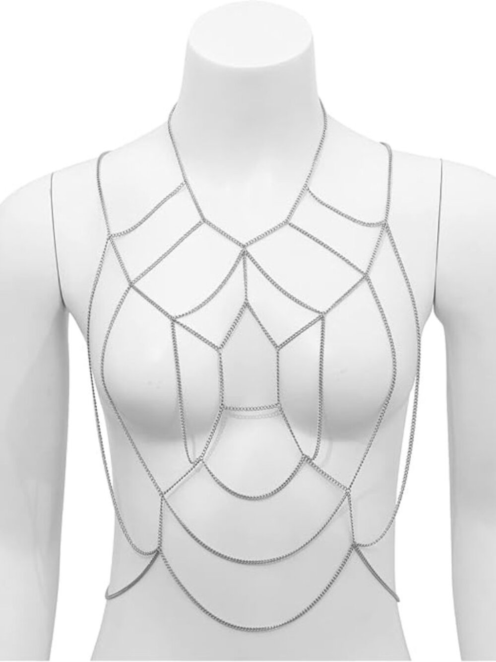 Multi- layer Body Silver Chain - Picture 4 of 5